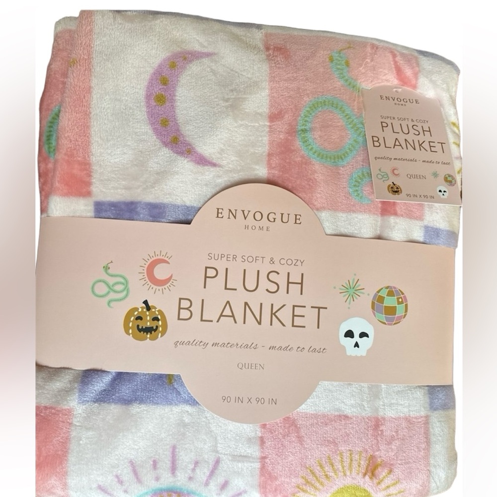 New! Queen 90x90 Queen Envogue Halloween Pastel disco ball blanket Viral Throw